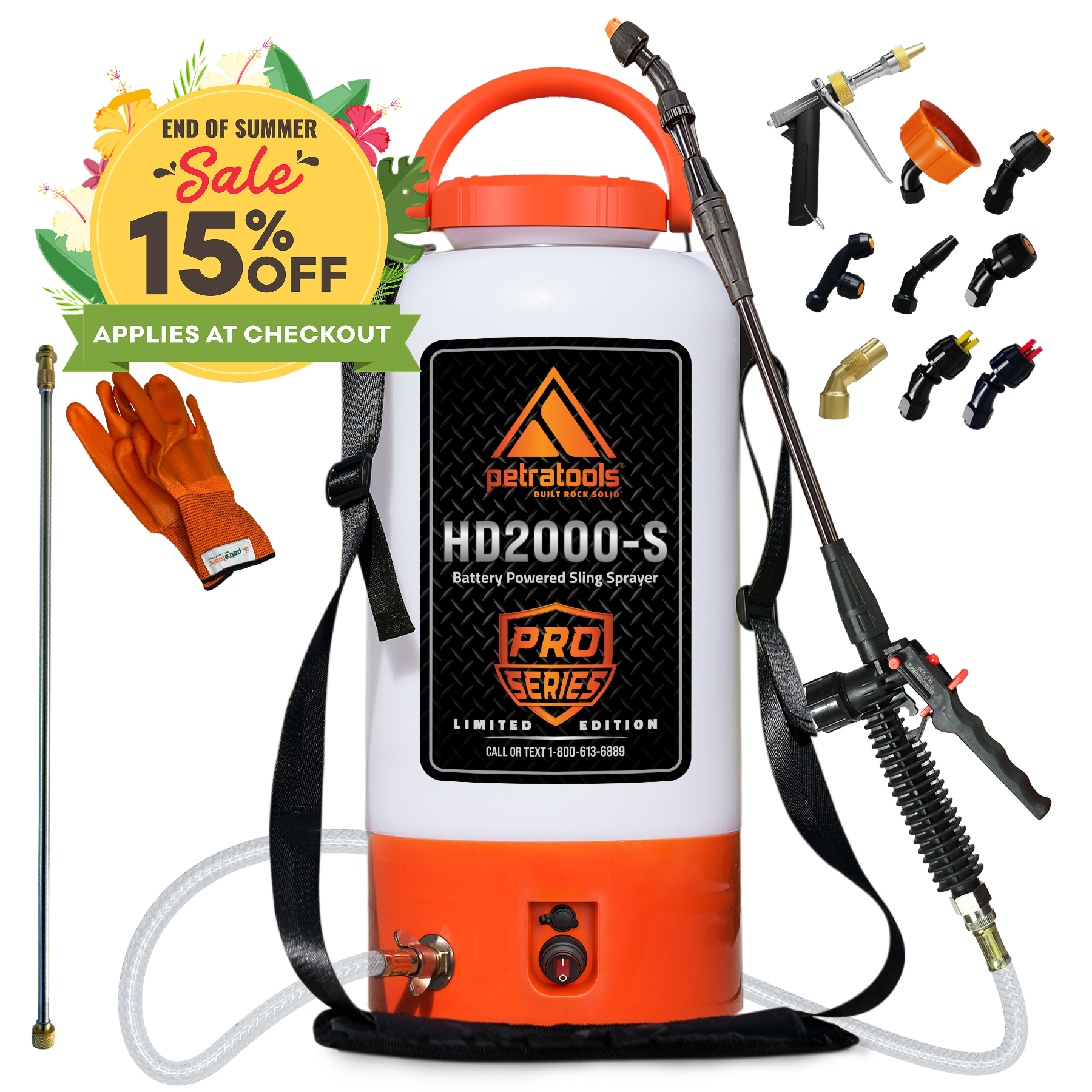 PetraTools 2 Gallon Battery Sprayer - HD2000-S