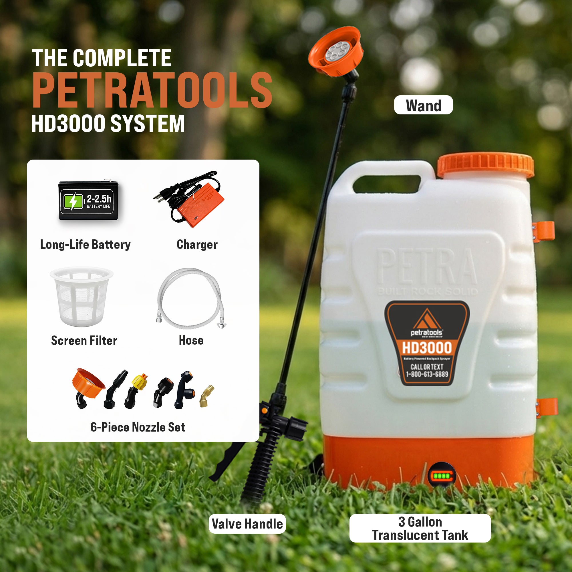 Petratools HD3000 Battery Powered Backpack Sprayer