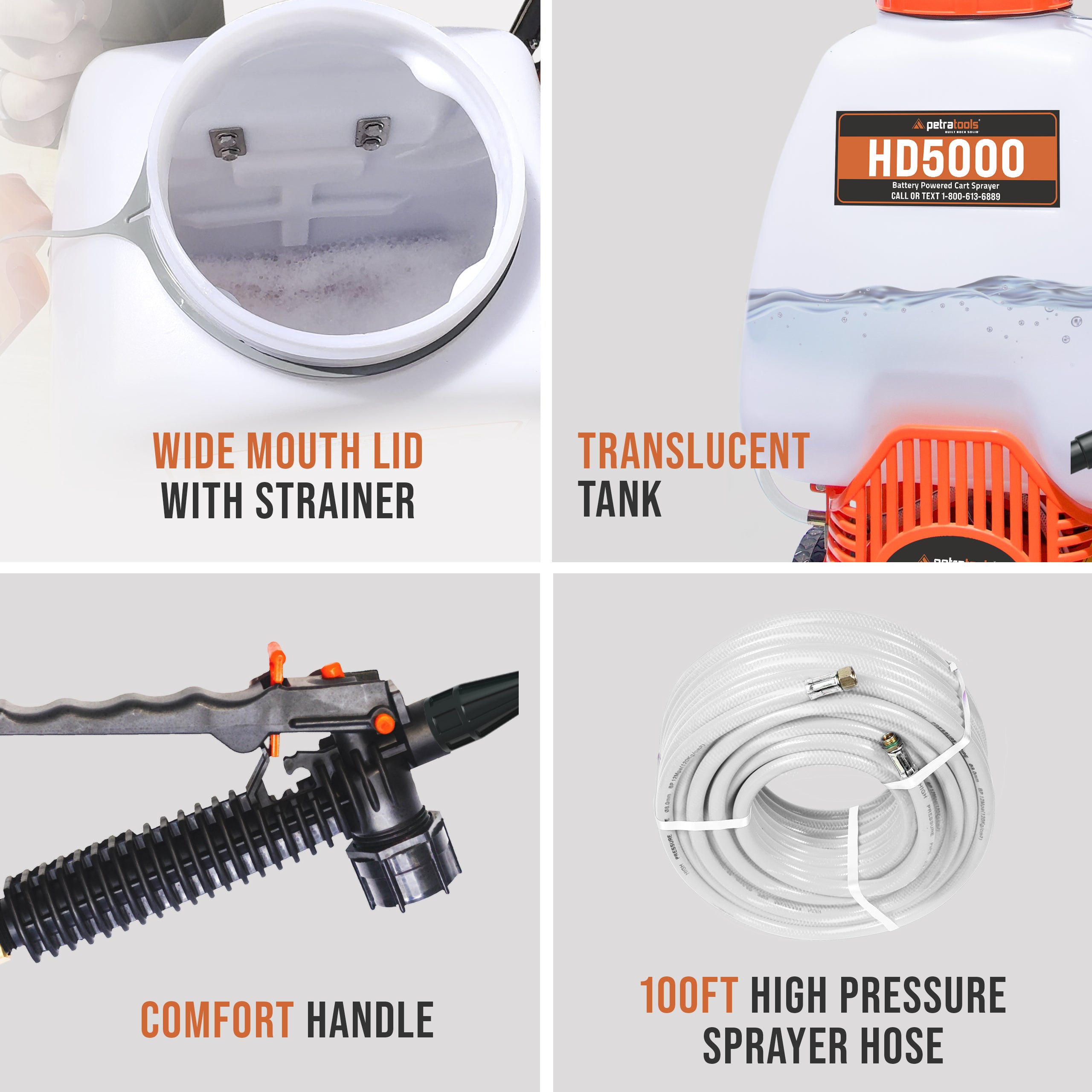 PetraTools Battery Cart Sprayer (6.5 Gallon) - HD5000