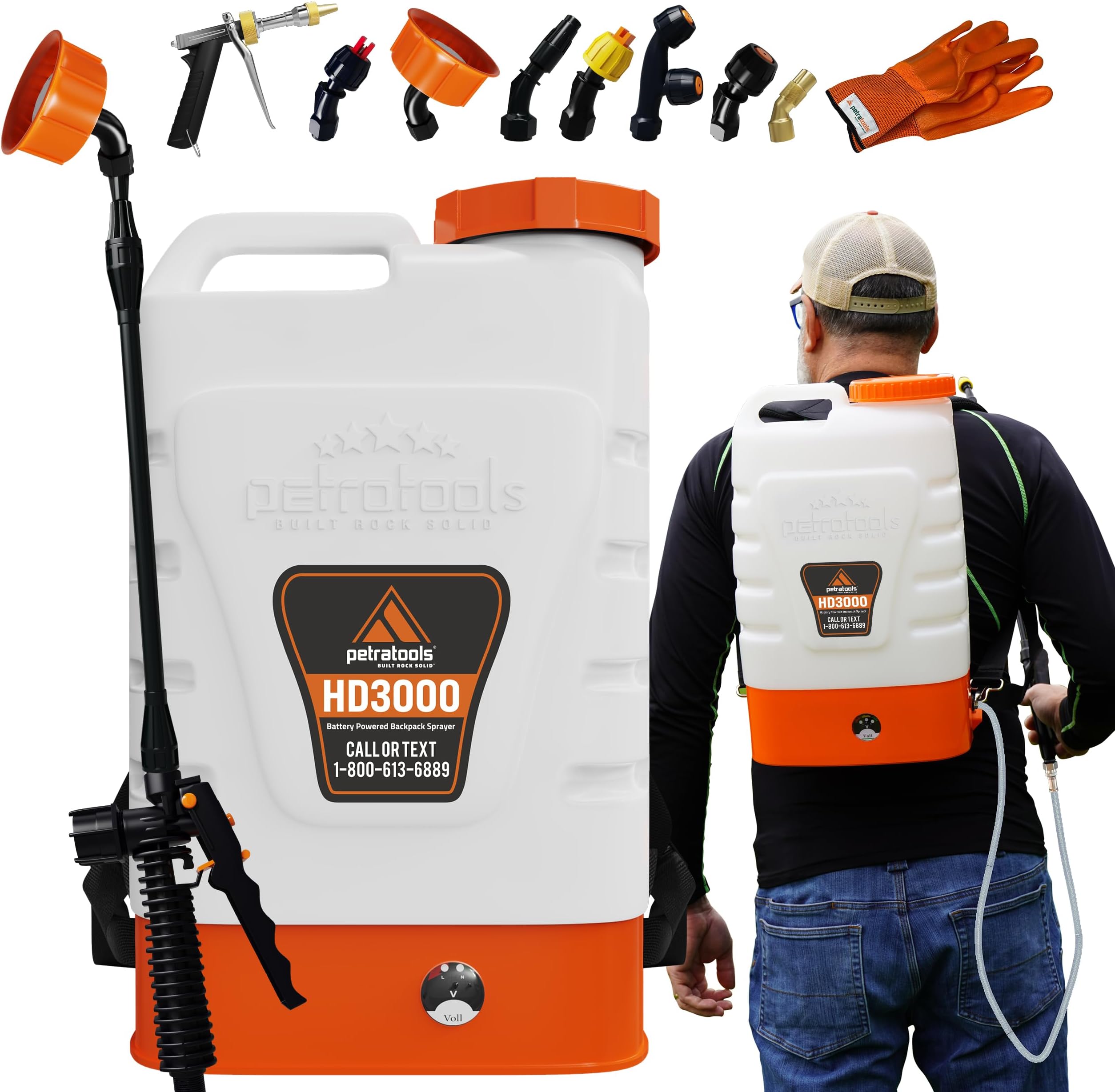 Petratools HD3000 Battery Powered Backpack Sprayer