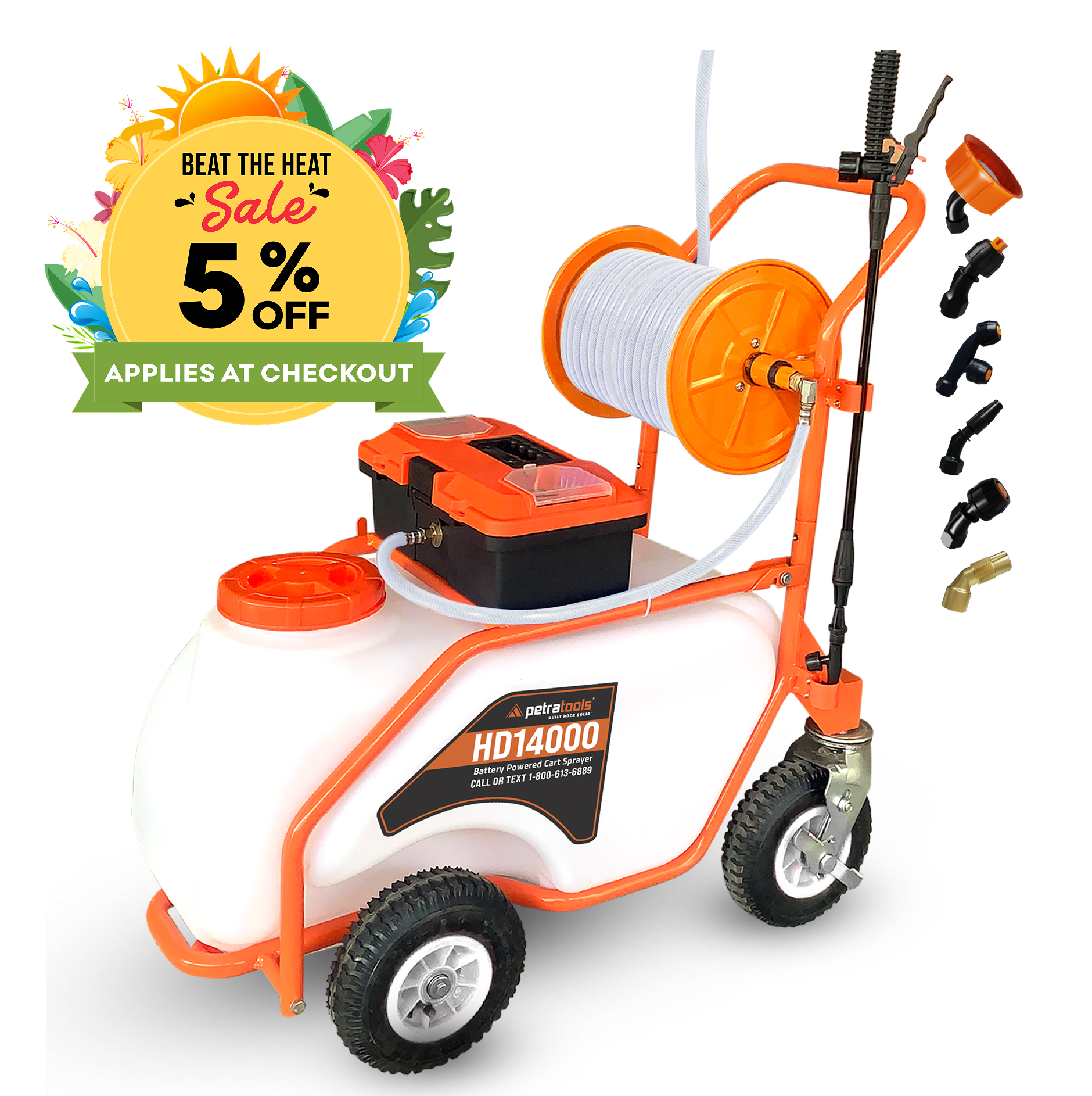 PETRATOOLS BATTERY CART SPRAYER (14 Gallon) HD14000