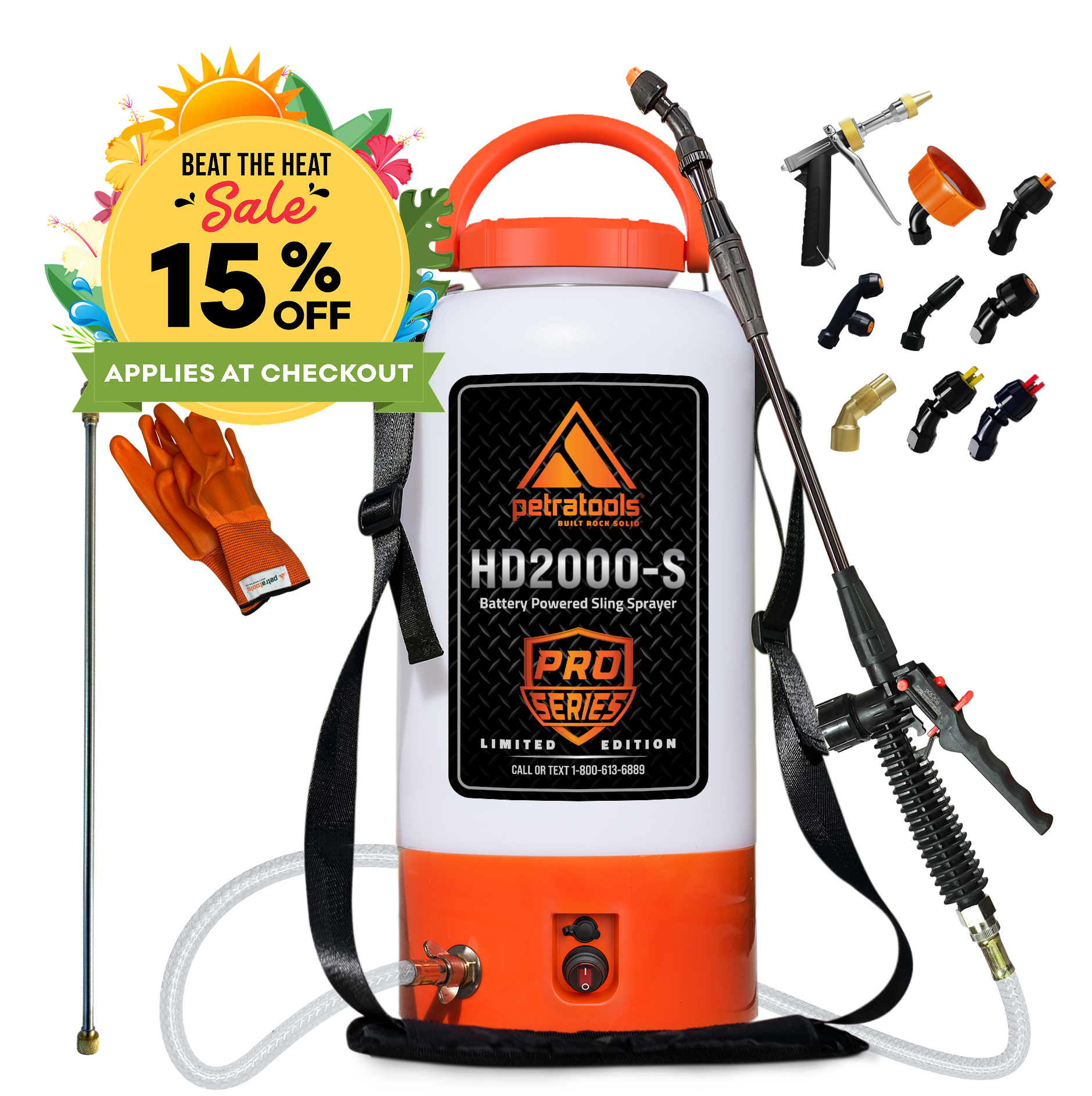 PetraTools 2 Gallon Battery Sprayer - HD2000-S