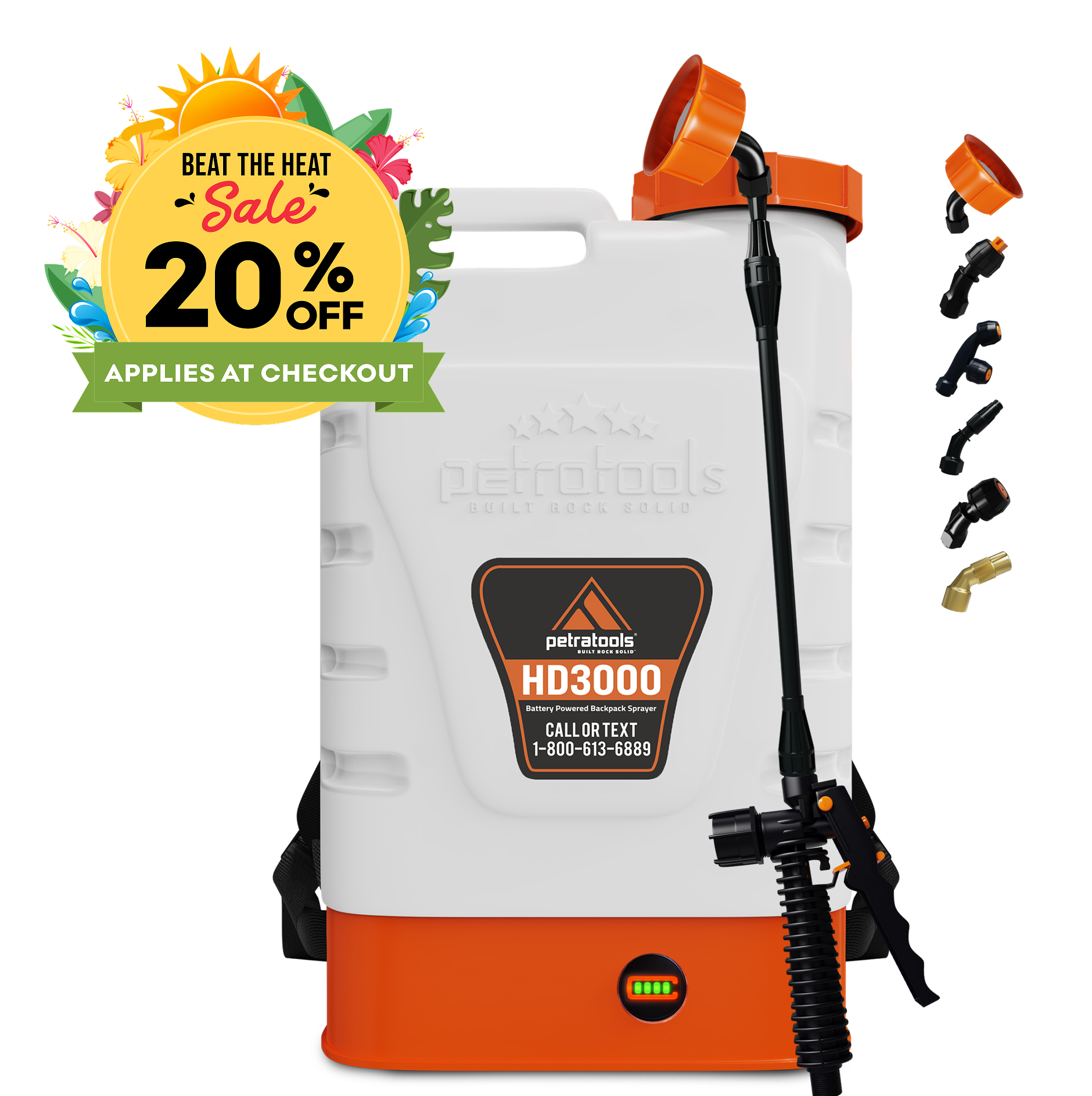 Petratools HD3000 Battery Powered Backpack Sprayer