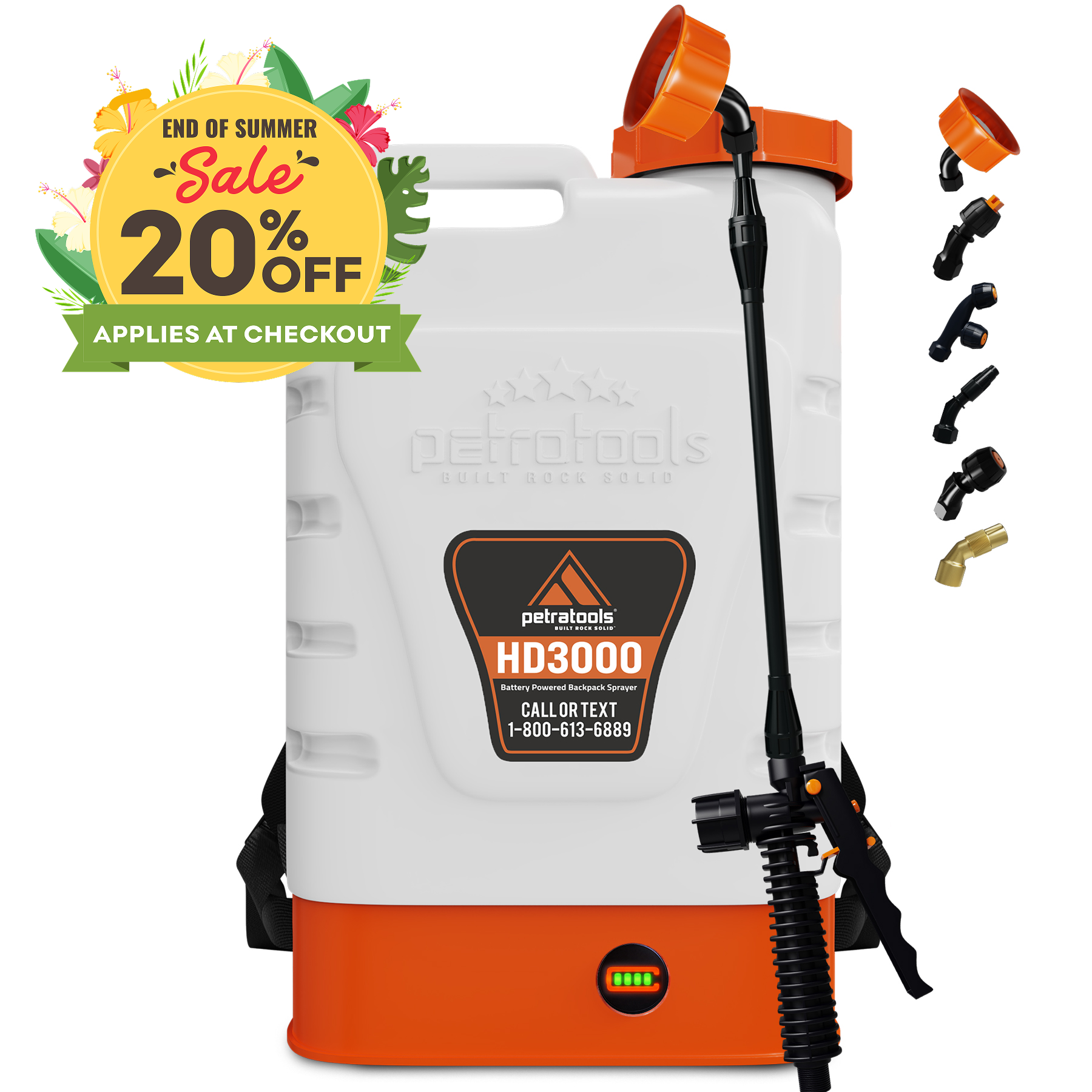 Petratools HD3000 Battery Powered Backpack Sprayer