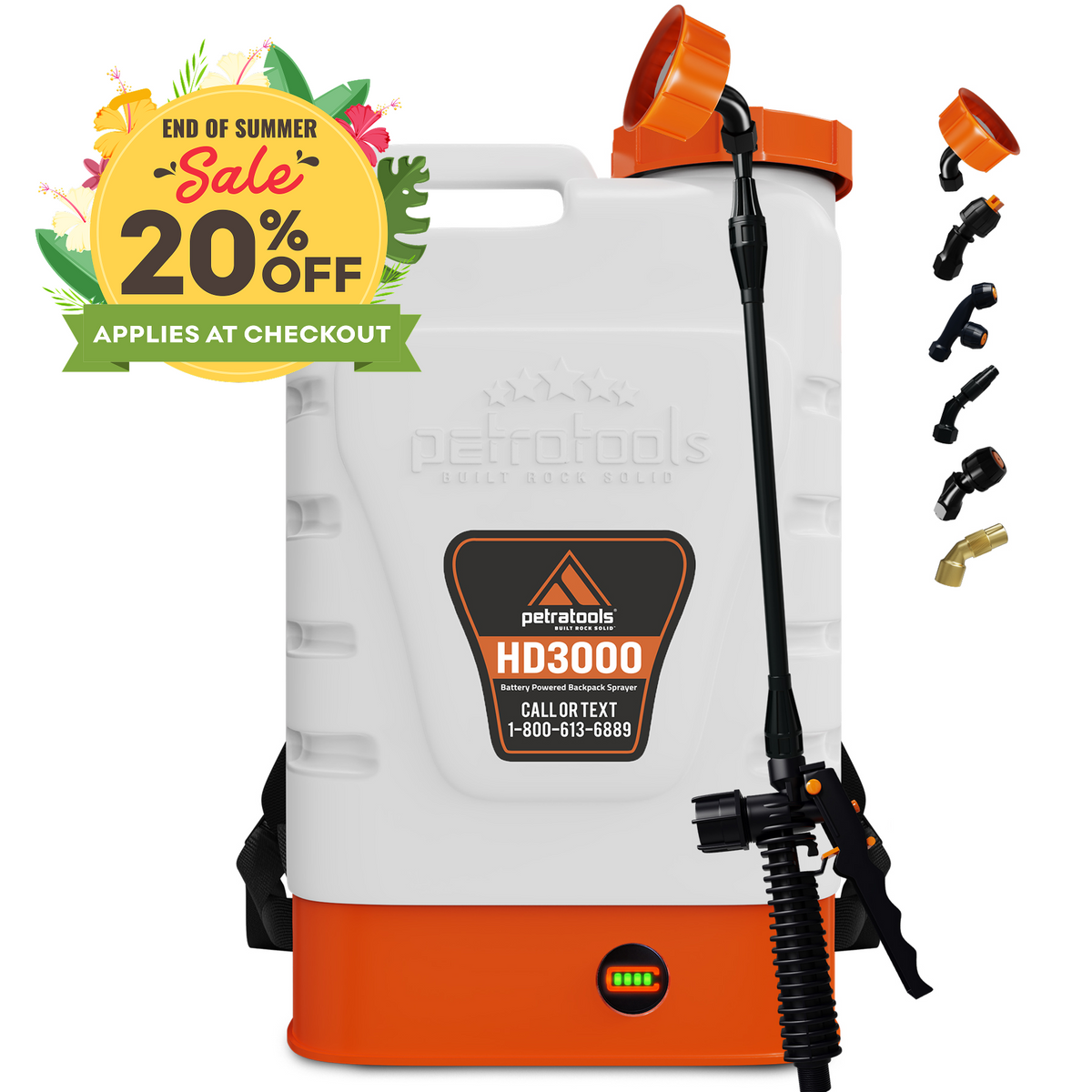 Petratools HD3000 Battery Powered Backpack Sprayer