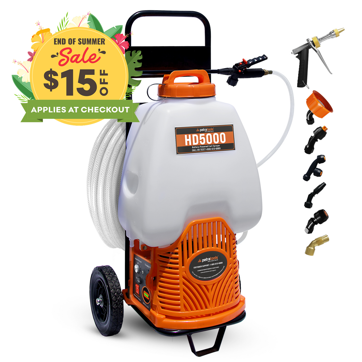 PetraTools Battery Cart Sprayer (6.5 Gallon) - HD5000