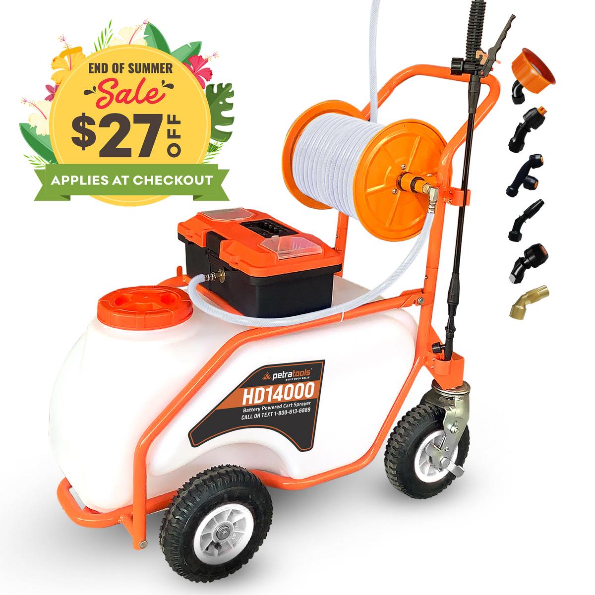 PETRATOOLS BATTERY CART SPRAYER (14 Gallon) HD14000