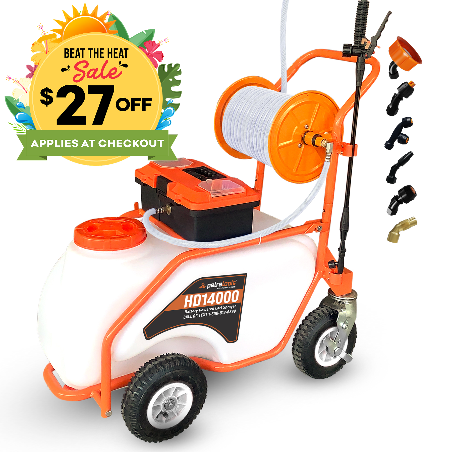 PETRATOOLS BATTERY CART SPRAYER (14 Gallon) HD14000