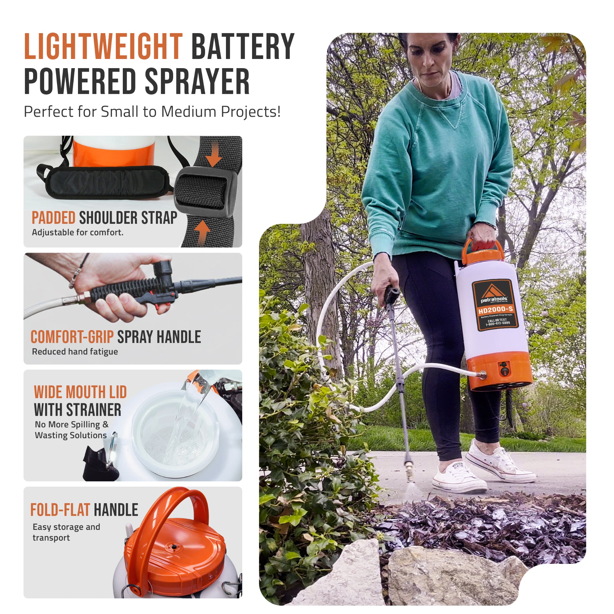 PetraTools 2 Gallon Battery Sprayer - HD2000-S