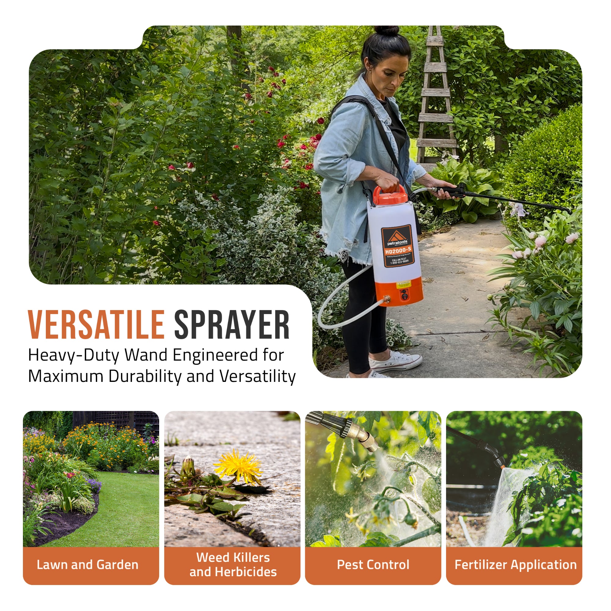PetraTools 2 Gallon Battery Sprayer - HD2000-S
