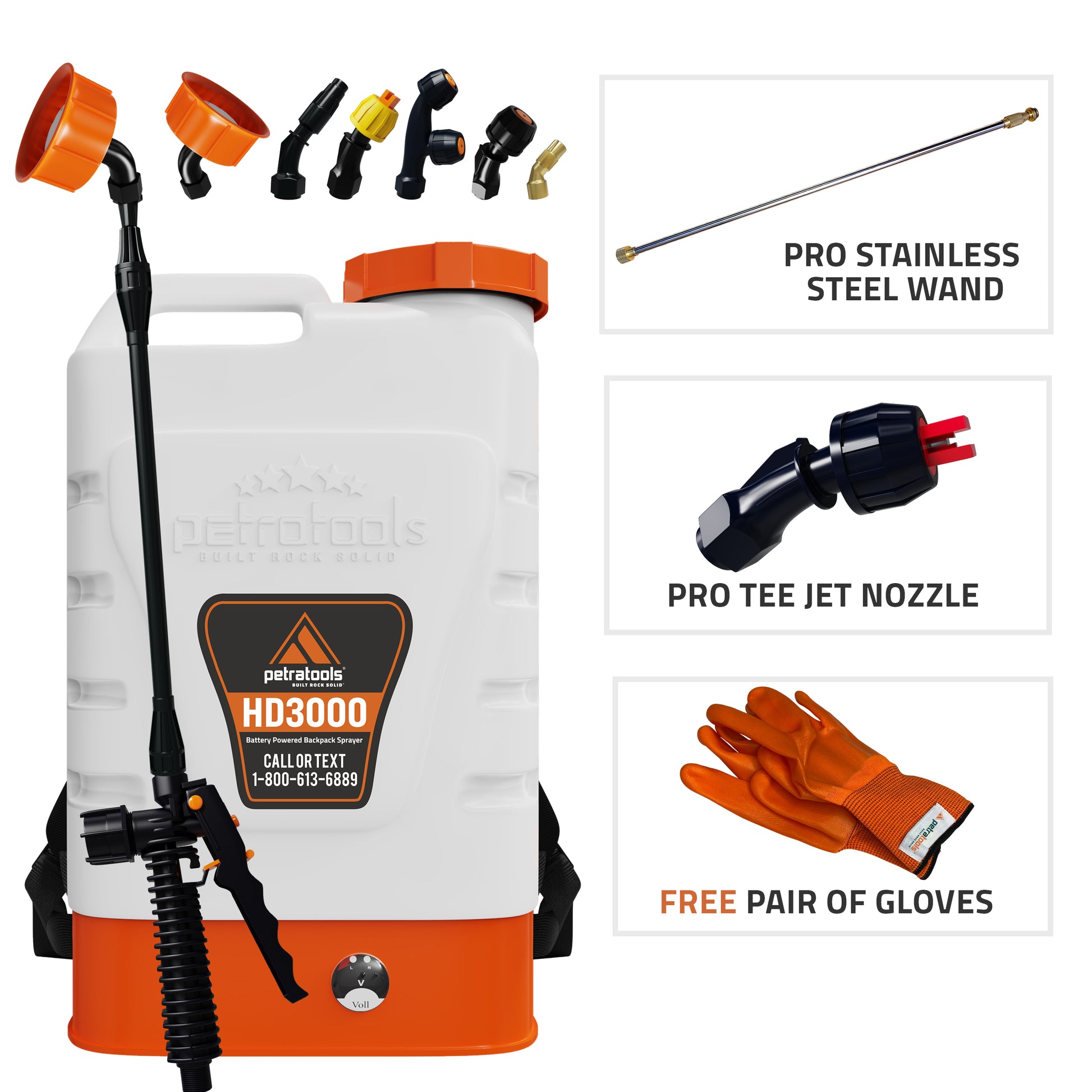 battery powered herbicide sprayer Battery Powered Backpack Sprayer | PetraTools HD3000 (3 gals)