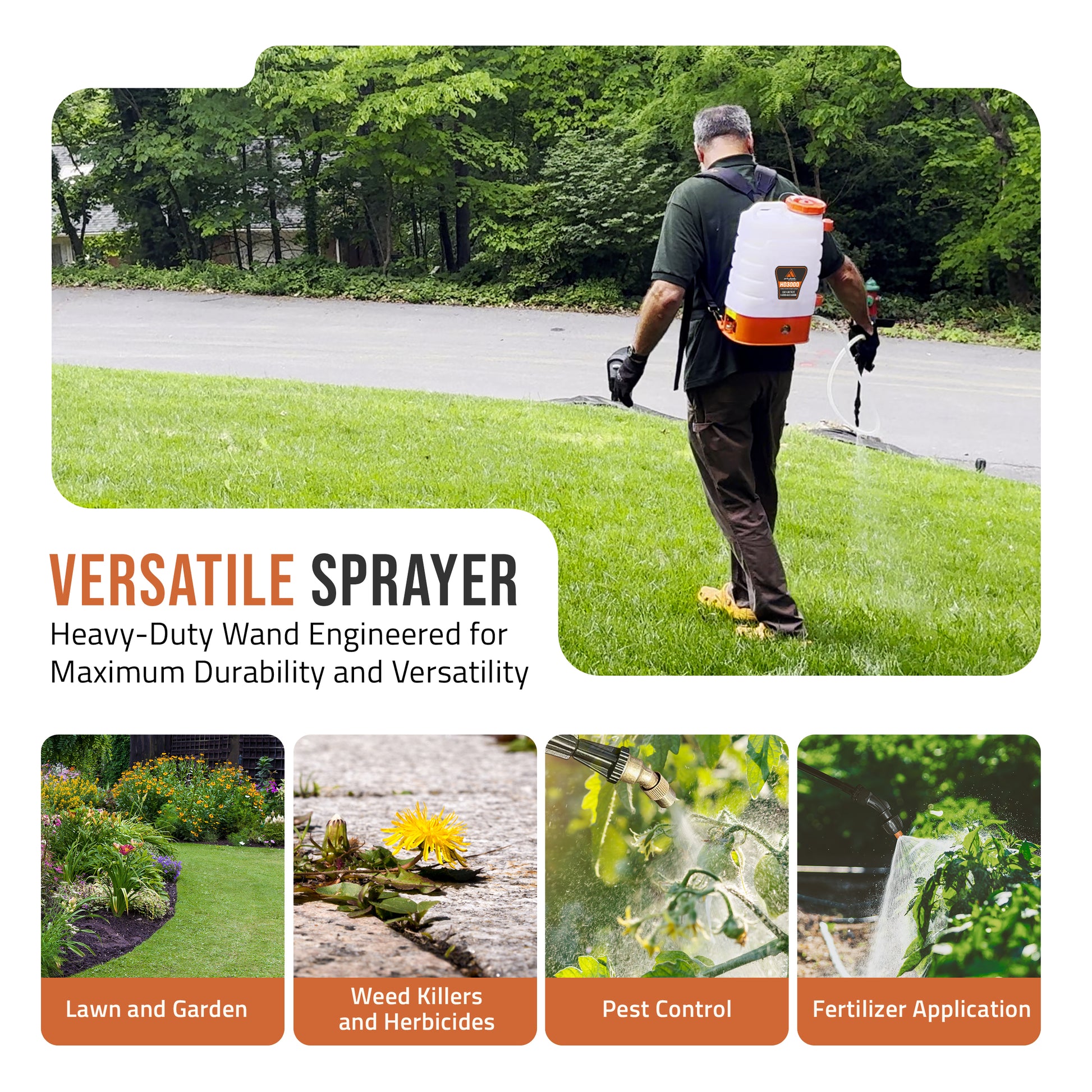 garden sprayer for fertilizer Battery Powered Backpack Sprayer | PetraTools HD3000 (3 gals)