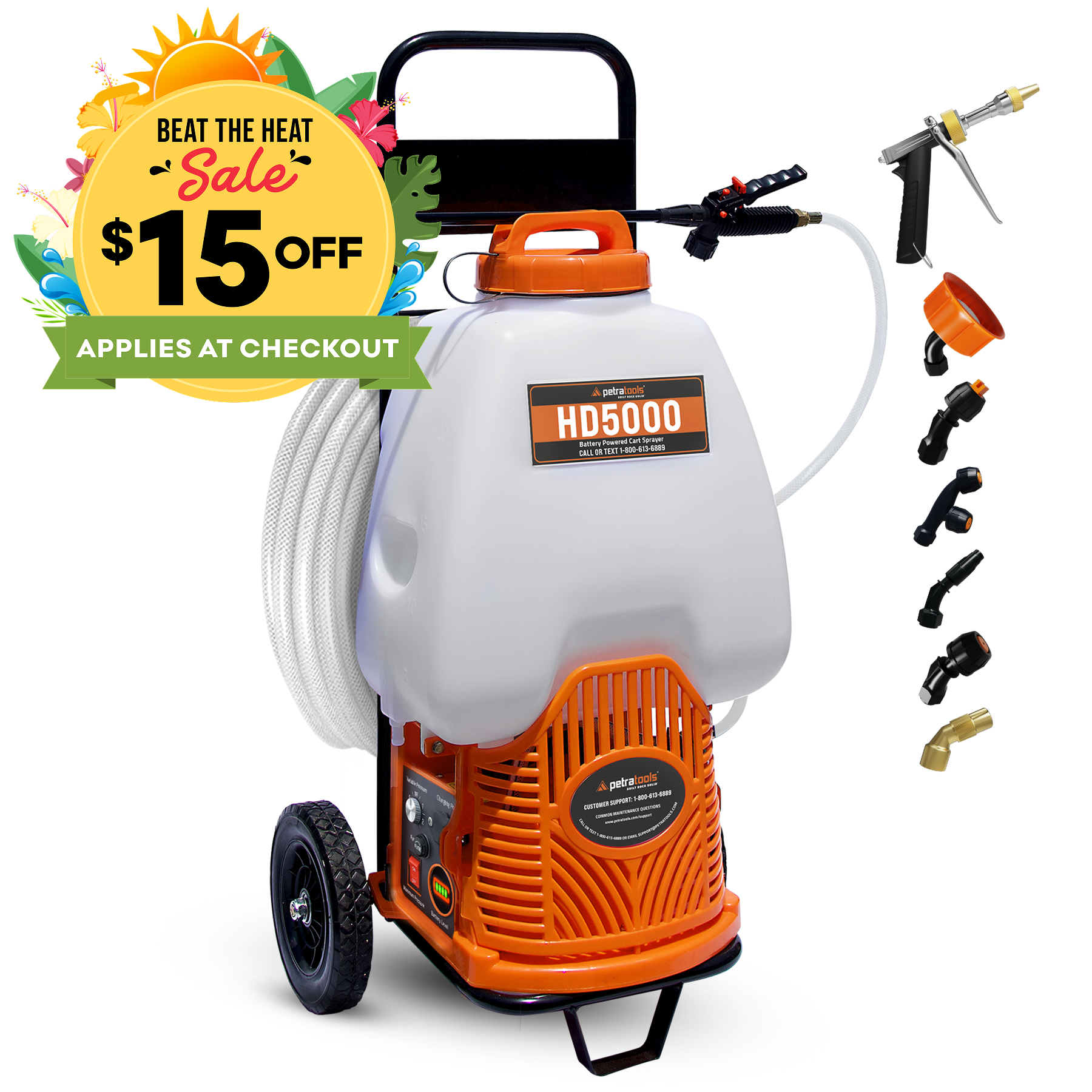 PetraTools Battery Cart Sprayer (6.5 Gallon) - HD5000