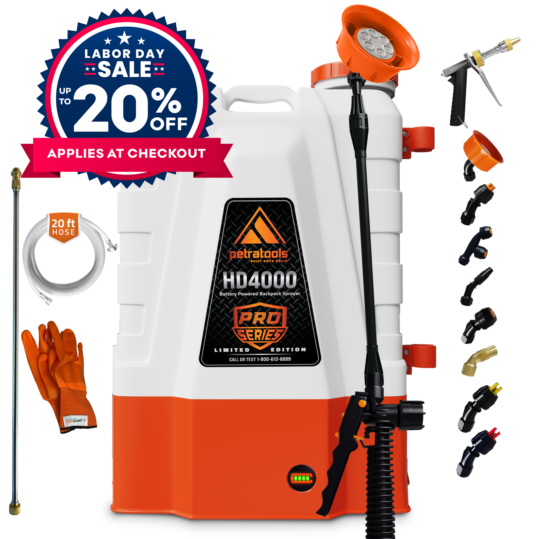 Petratools HD4000 Battery Powered Backpack Sprayer