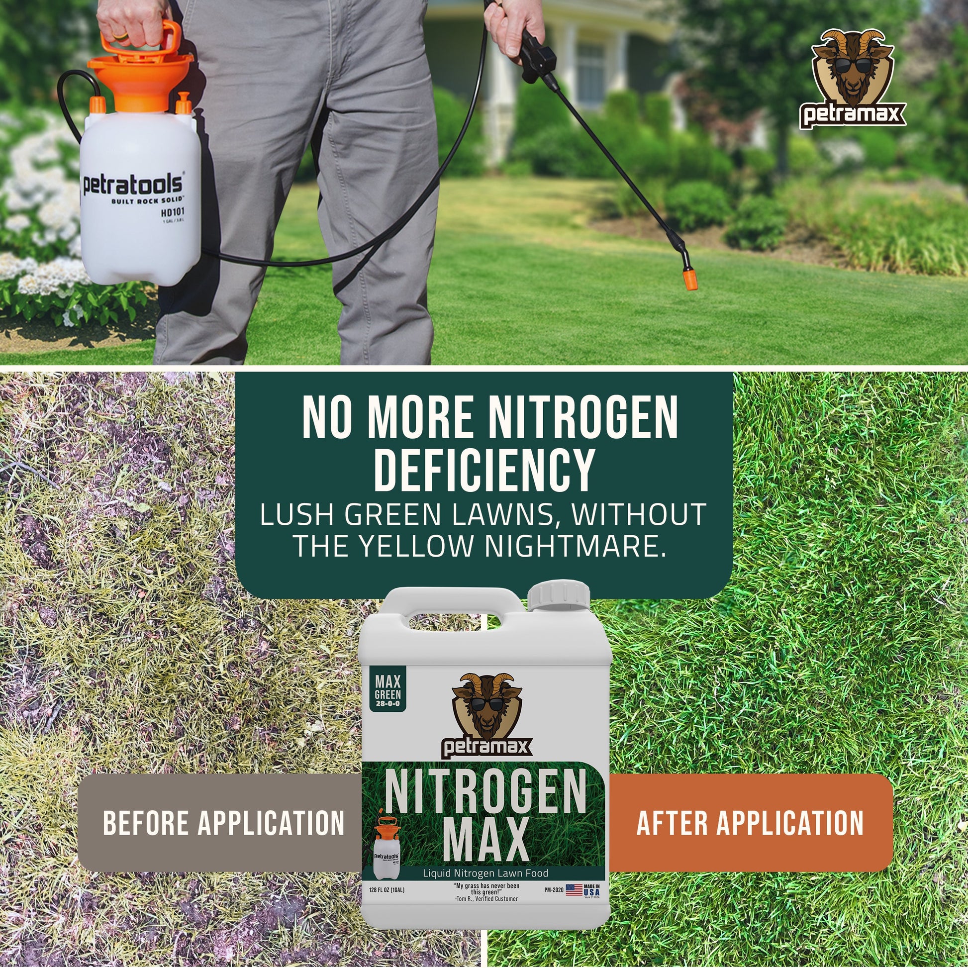 best nitrogen fertilizer for plants Petramax Liquid Nitrogen Fertilizer Spray for Lawns and Plants, 32 oz