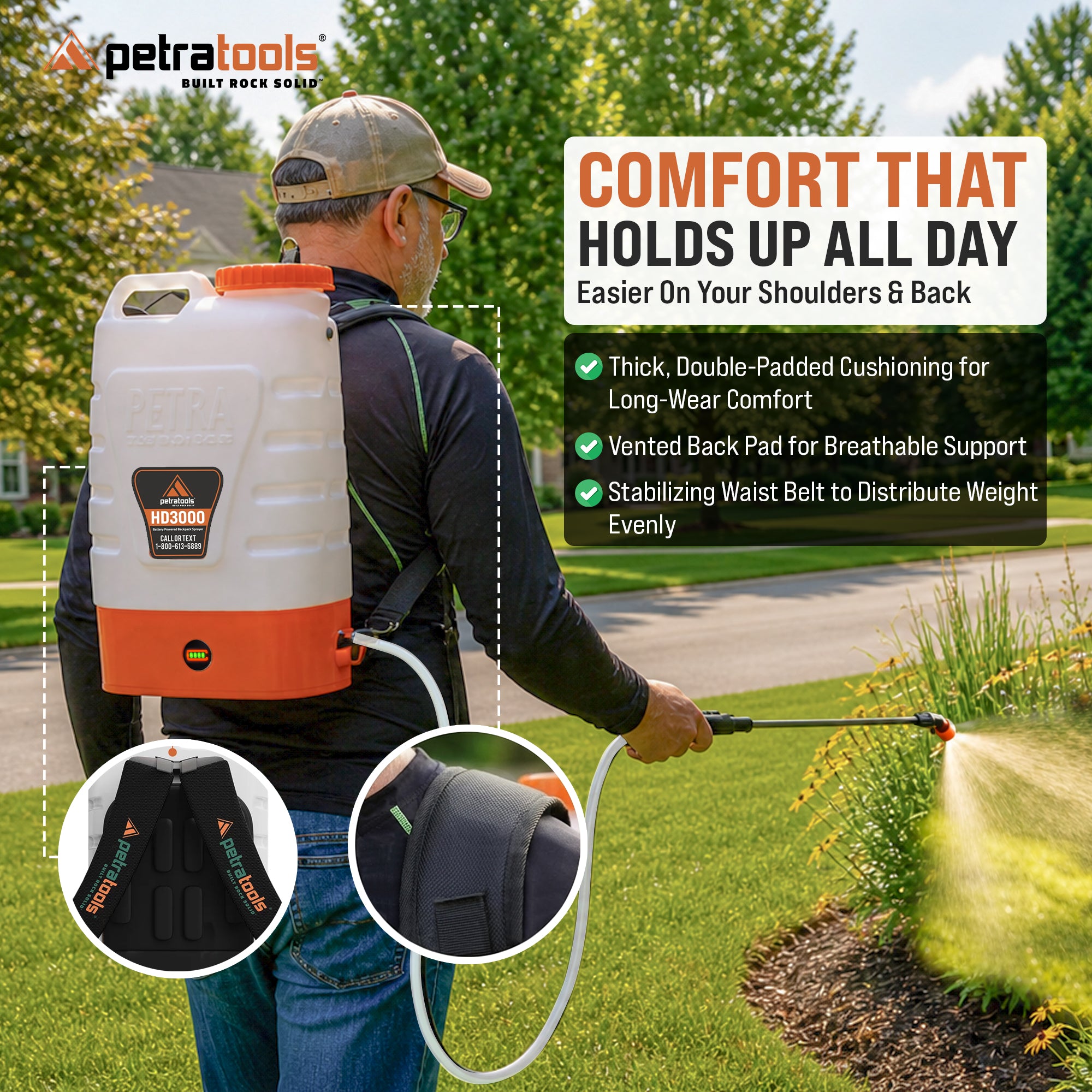 Petratools HD3000 Battery Powered Backpack Sprayer