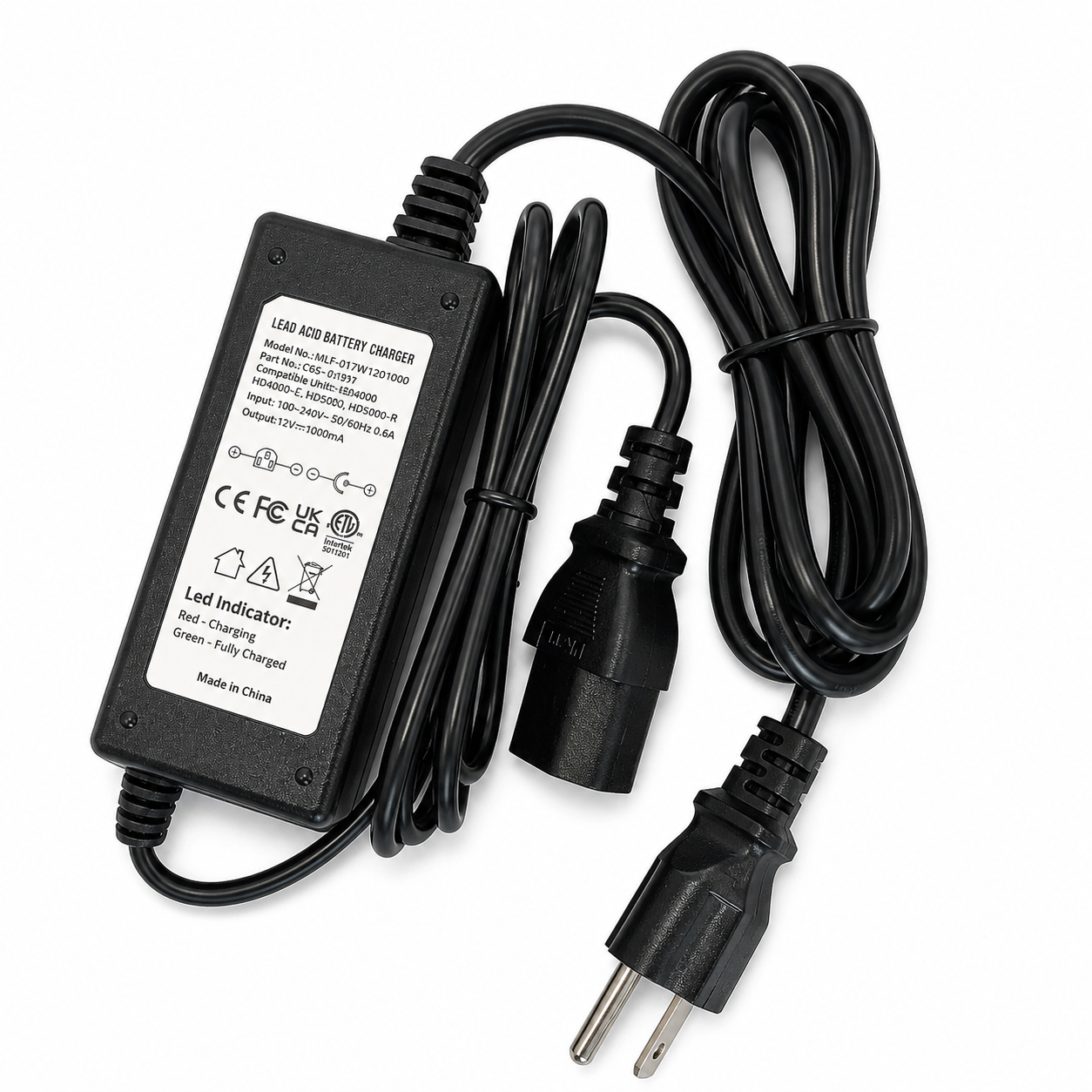 Battery Charger for HD4000 Backpack, HD4000 Cart, HD5000, and HD5000 Reel Cart Sprayers (UL Listed)