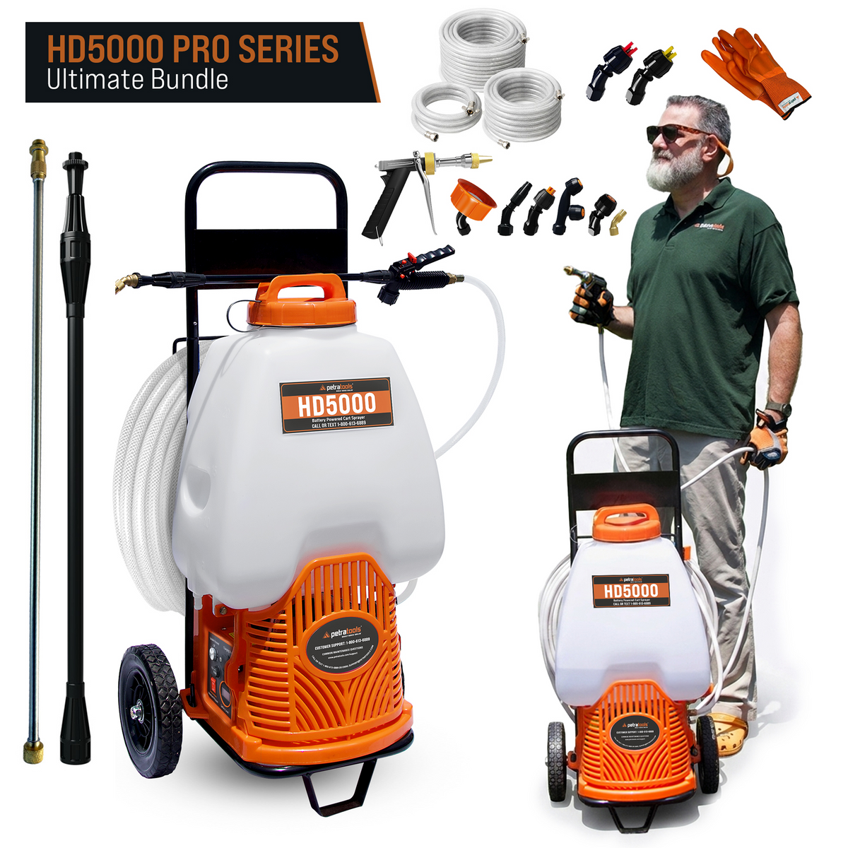 PetraTools Battery Cart Sprayer (6.5 Gallon) - HD5000