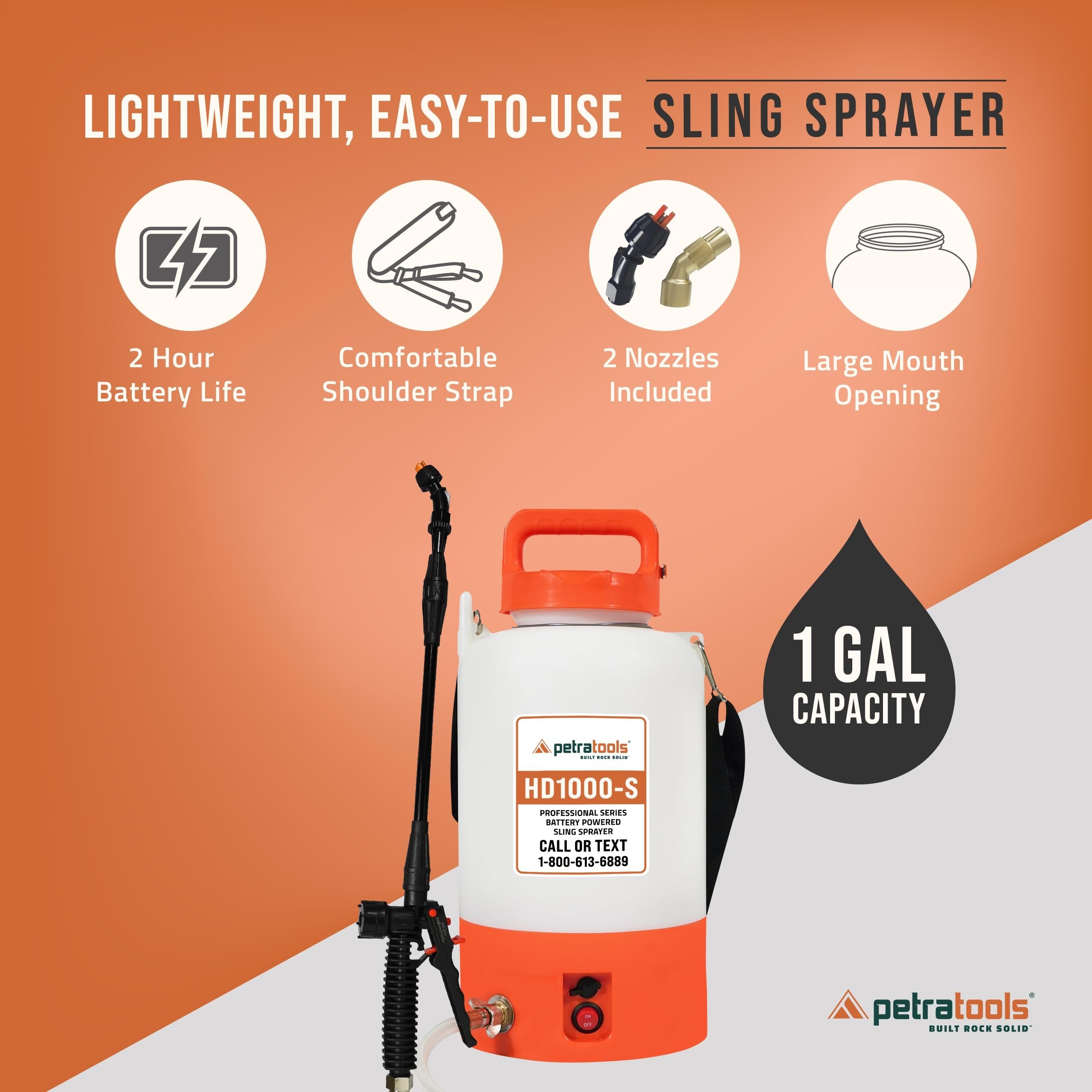 PETRATOOLS BATTERY SPRAYER (1 Gallon) - HD1000-S